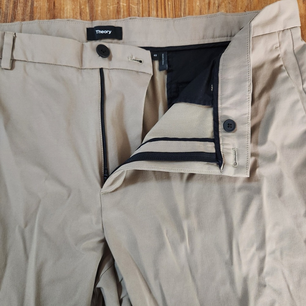 Lot of 2 Theory Zane SW‎ Neoteric Khaki Blue Chino Pants 40x32 Preppy Flat Front - Picture 13 of 16